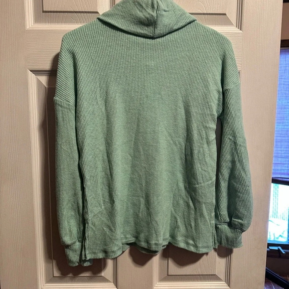 Anthropologie Saturday Sunday NWT seafoam green cowl drawstring sz XXS, 19” p2p - Picture 4 of 10